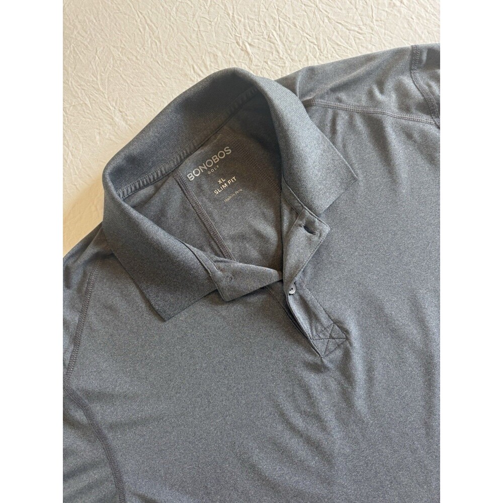 Bonobos Golf Shirt Mens XL Slim Fit Gray Charcoal Performance Polo Short Sleeve